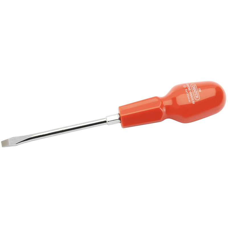 Draper Plain Slot Flared Tip Cabinet Pattern Screwdriver, 6 x 100mm (Sold Loose) DRA-19499