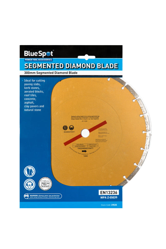 BlueSpot 300mm (12") Segmented Gold Diamond Dry Cutting Disc 19535