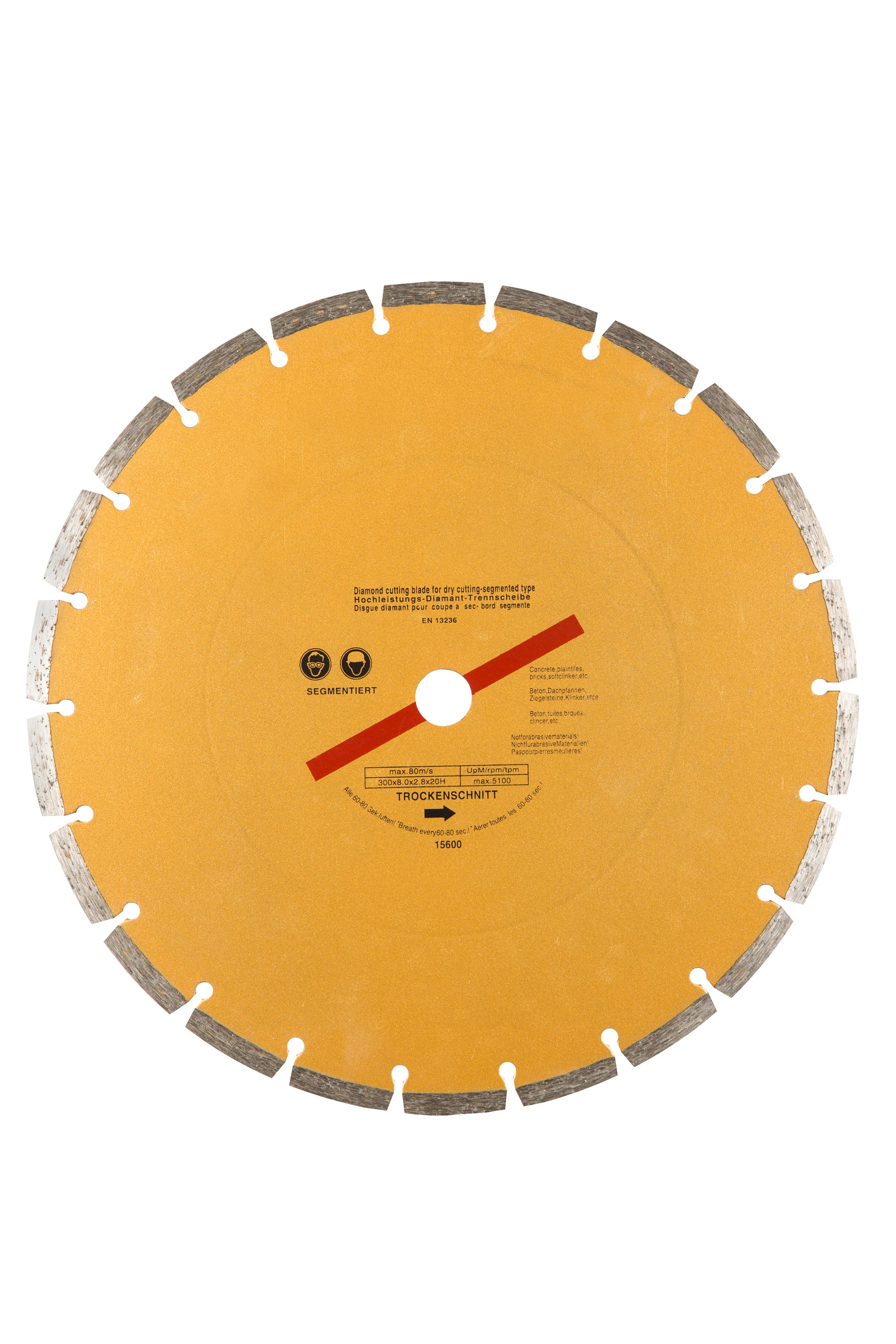BlueSpot 300mm (12") Segmented Gold Diamond Dry Cutting Disc 19535