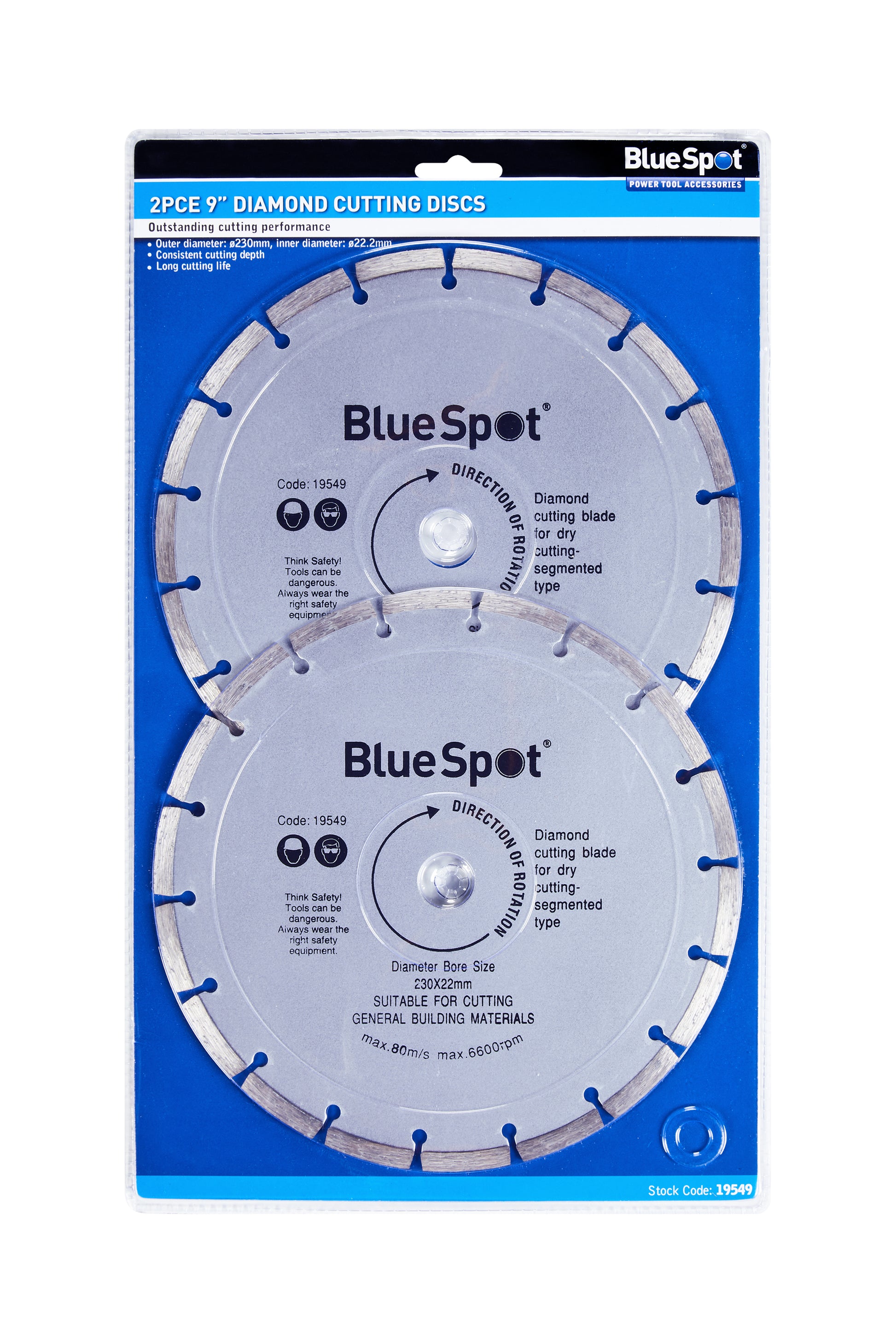BlueSpot 2 PCE 230mm (9") Segmented Diamond Dry Cutting Disc 19549