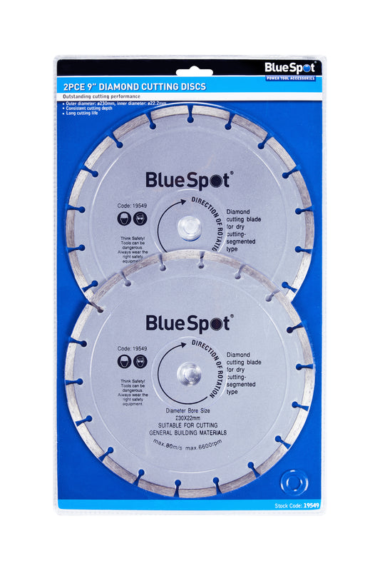 BlueSpot 2 PCE 230mm (9") Segmented Diamond Dry Cutting Disc 19549