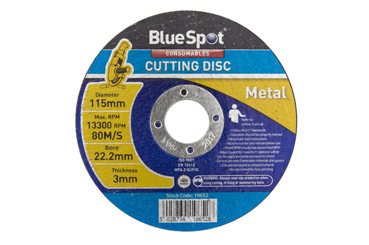 BlueSpot 115mm (4.5") Metal Cutting Disc 19652