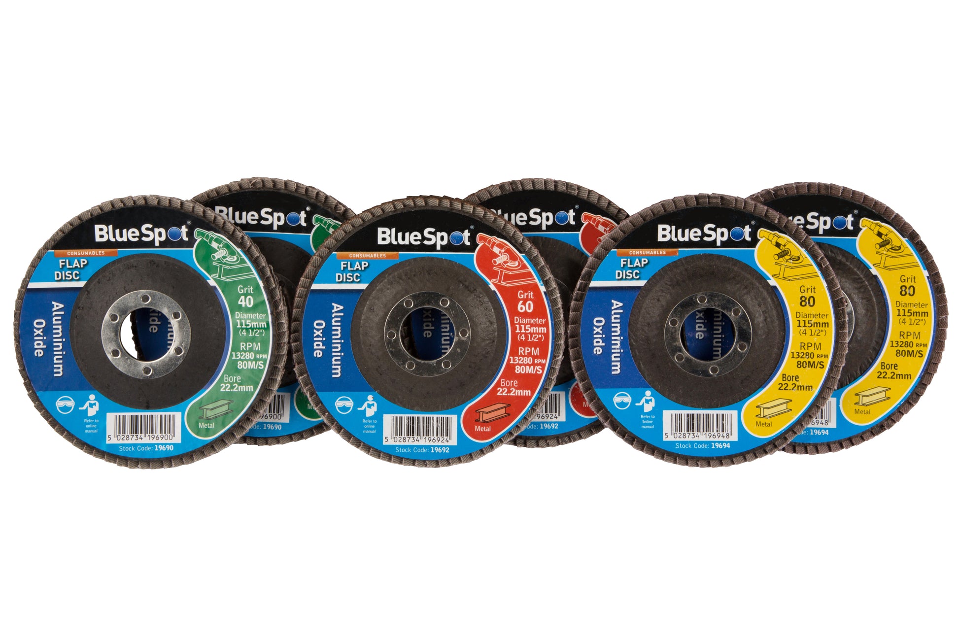 BlueSpot 115mm (4.5") 60 Grit Aluminium Oxide Flap Disc 19692