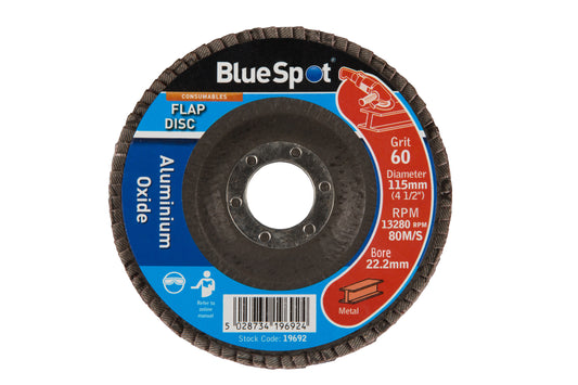 BlueSpot 115mm (4.5") 60 Grit Aluminium Oxide Flap Disc 19692