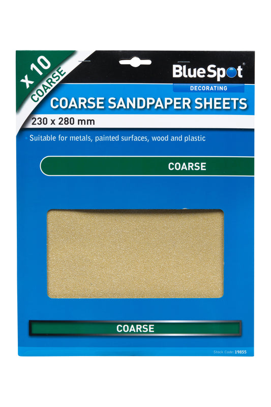BlueSpot 10 PCE Coarse Sandpapers 19855