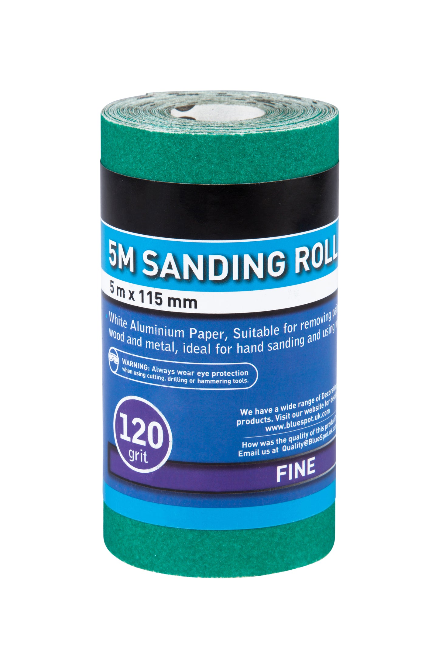 BlueSpot 5mtr 115mm Sanding Roll 120 Grit 19859
