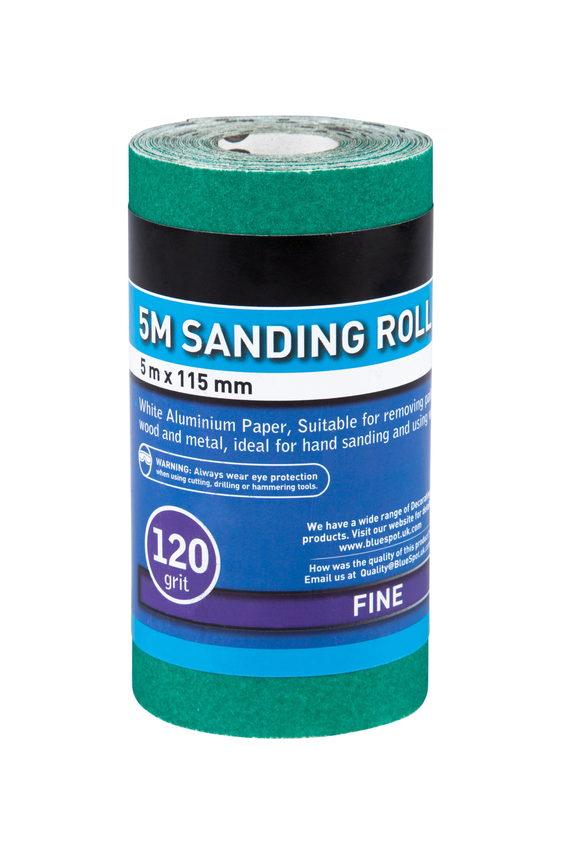 BlueSpot 5mtr 115mm Sanding Roll 120 Grit 19859