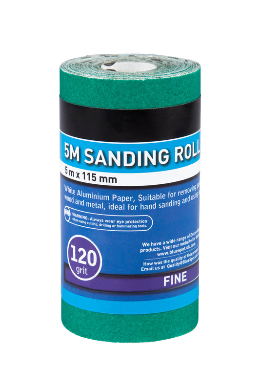BlueSpot 5mtr 115mm Sanding Roll 120 Grit 19859