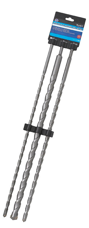 BlueSpot 3 PCE 600mm SDS Plus Drill Bit Set (12, 16, 24mm) 20008
