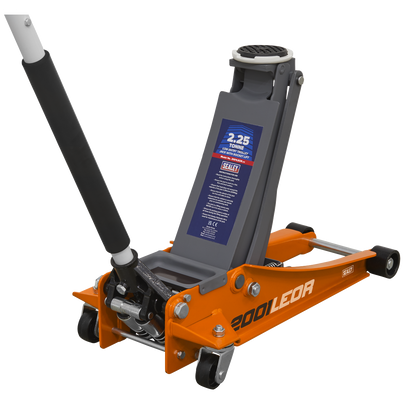 Sealey 2.25tonne Low Entry Trolley Jack with Rocket Lift - Orange 2001LEOR