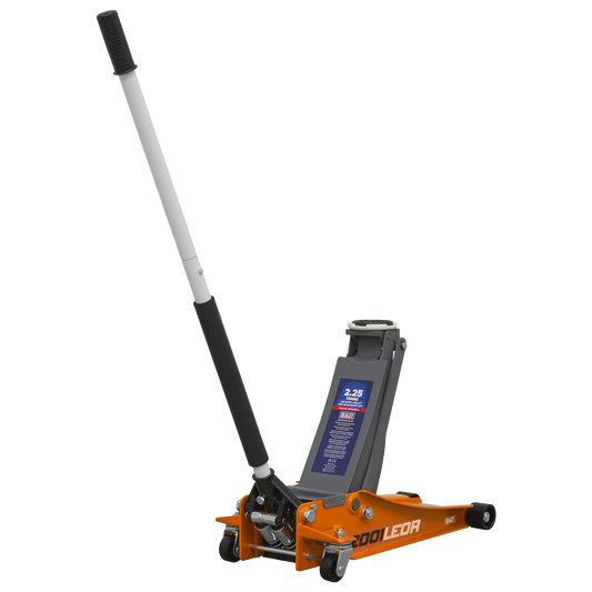 Sealey 2.25tonne Low Entry Trolley Jack with Rocket Lift - Orange 2001LEOR