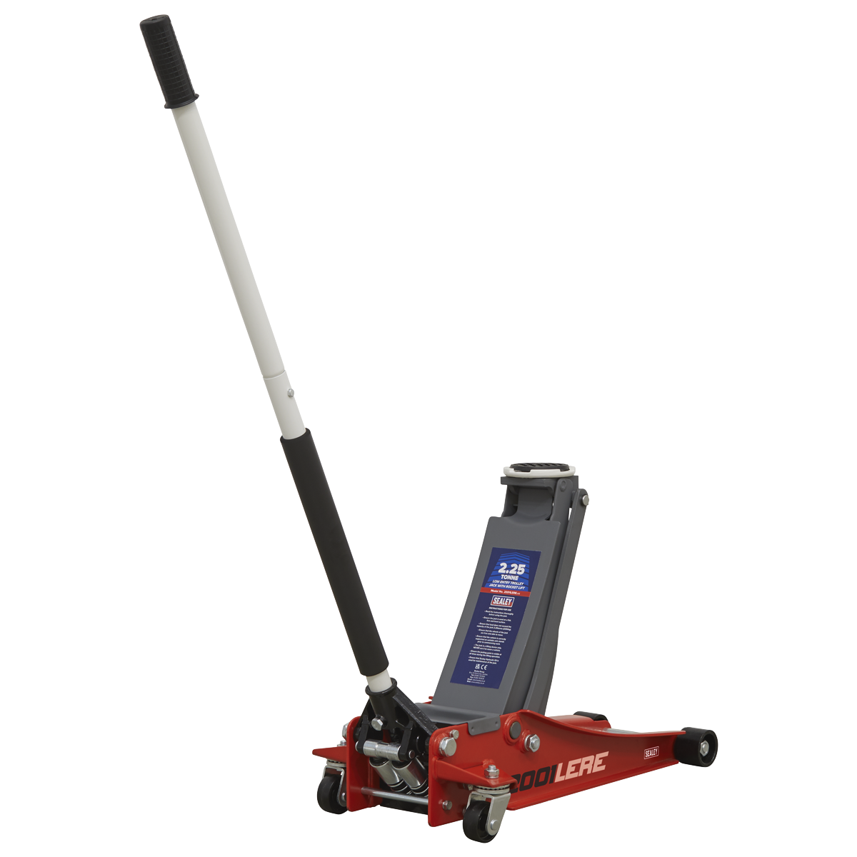 Sealey 2.25tonne Low Entry Trolley Jack with Rocket Lift - Red 2001LERE