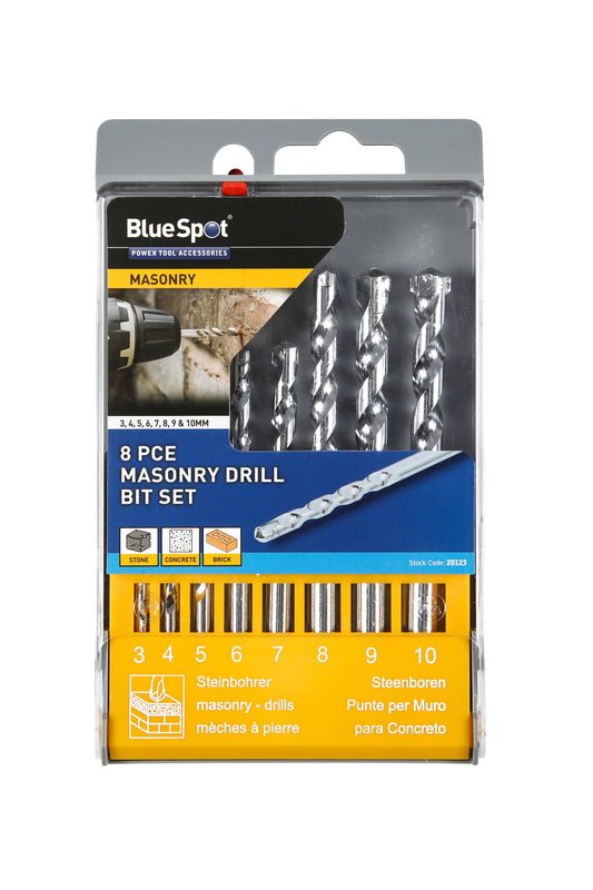 BlueSpot 8 PCE Masonry Drill Bit Set (3-10mm) 20123