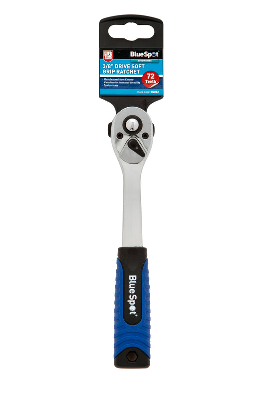 BlueSpot 3/8" Soft Grip Ratchet (72 Teeth) 02012