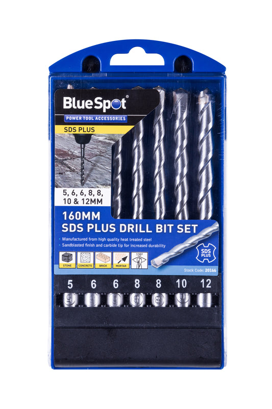 BlueSpot 7 PCE 160mm SDS Plus Drill Bit Set (5-12mm) 20166