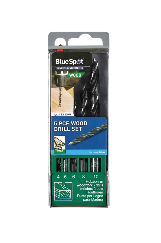 BlueSpot 5 PCE Wood Drill Set (4-10mm) 20206