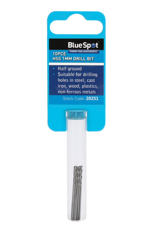 BlueSpot 10 PCE 1mm HSS Drill Set 20251
