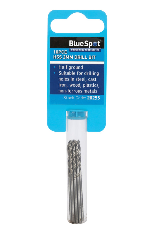 BlueSpot 10 PCE 2mm HSS Drill Set 20255