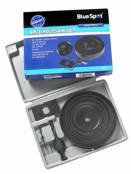BlueSpot 8 PCE Hole Saw Set (64 - 127mm ) 20505