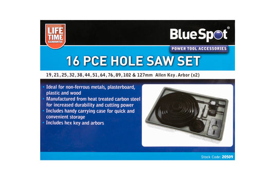 BlueSpot 16 PCE Hole Saw Set (19 - 127mm) 20509