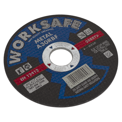 Sealey Ø115 x 3.2 x 22mm Cutting Disc Flat Metal 205573