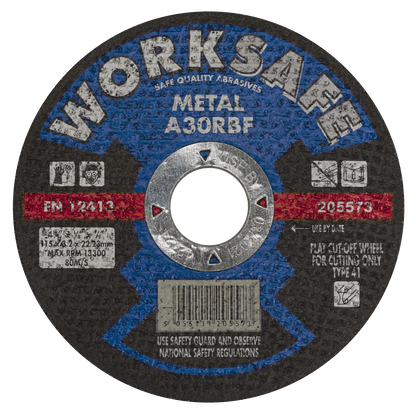 Sealey Ø115 x 3.2 x 22mm Cutting Disc Flat Metal 205573