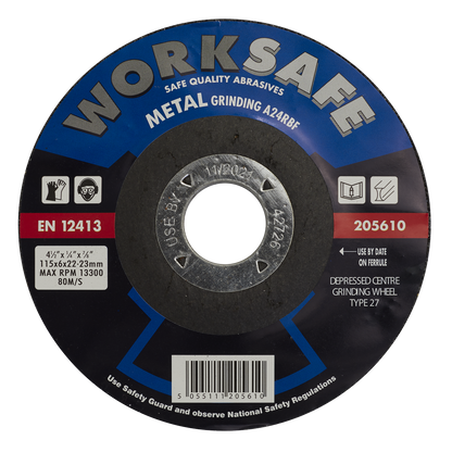 Sealey Ø115 x 6 x Ø22mm DPC Metal Grinding Disc 205610