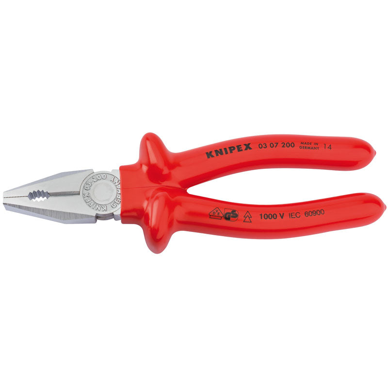 Knipex 03 07 200 Fully Insulated S Range Combination Pliers, 200mm DRA-21453