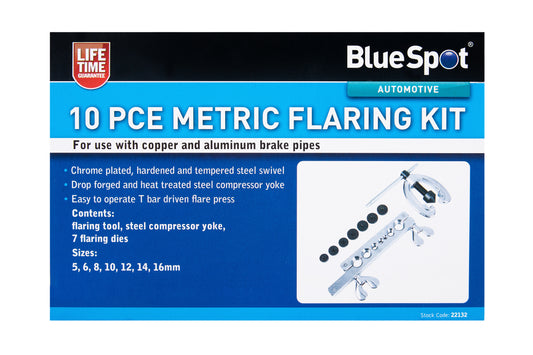 BlueSpot 10 PCE Metric Flaring Kit 22132
