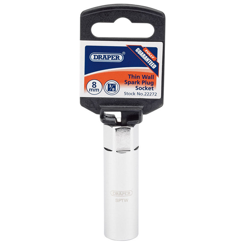 Draper HI-TORQ® ; 8mm Thread Thin Wall 12 Point Spark Plug Socket, 3/8" Sq. Dr., 14mm DRA-22272