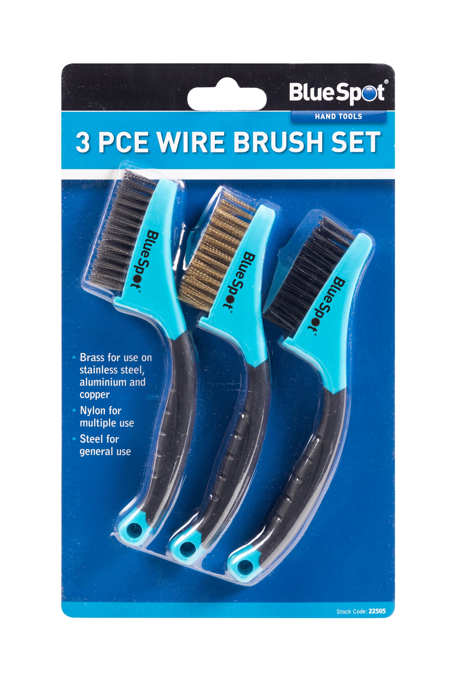 BlueSpot 3 PCE Wire Brush Set 22505
