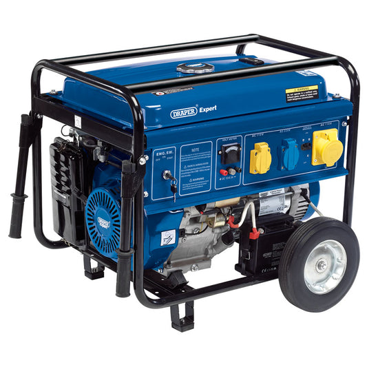Draper Petrol Generator with Wheels, 5000W DRA-23987