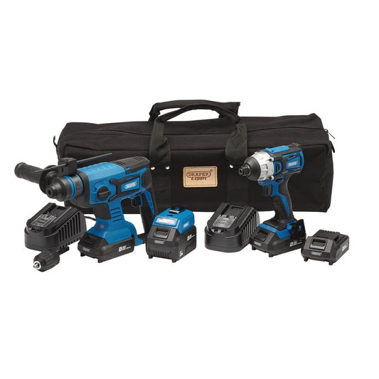 Draper D20 20V Impact Driver and SDS+ Drill Kit DRA-24021