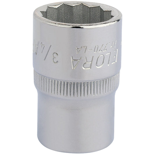 Elora Bi-Hexagon Socket, 1/2" Sq. Dr., 3/4" DRA-24418