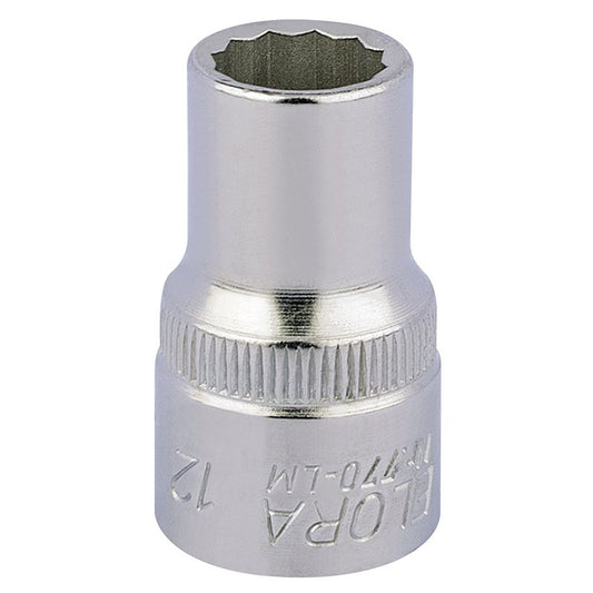 Elora Bi-Hexagon Socket, 1/2" Sq. Dr., 12mm DRA-24575
