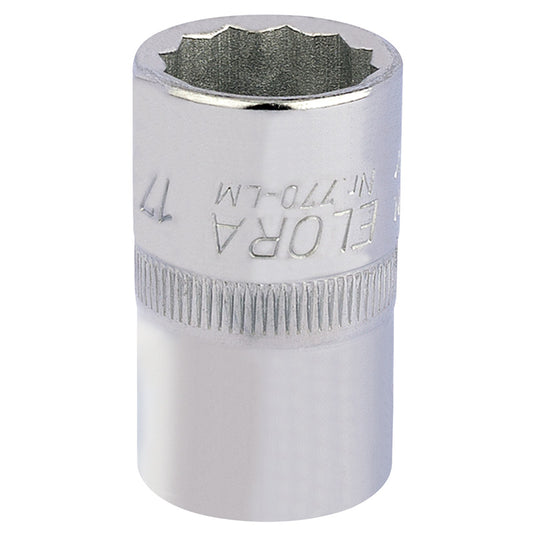 Elora Bi-Hexagon Socket, 1/2" Sq. Dr., 17mm DRA-24624
