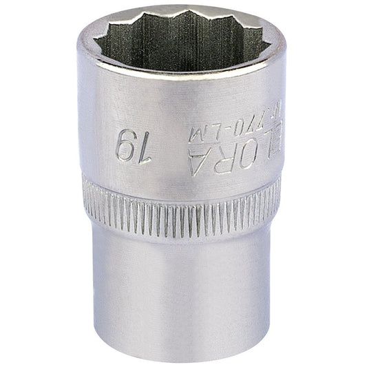 Elora Bi-Hexagon Socket, 1/2" Sq. Dr., 19mm DRA-24640