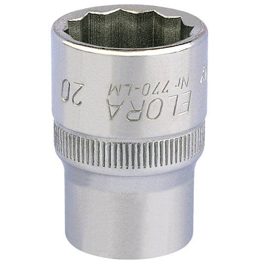 Elora Bi-Hexagon Socket, 1/2" Sq. Dr., 20mm DRA-24658