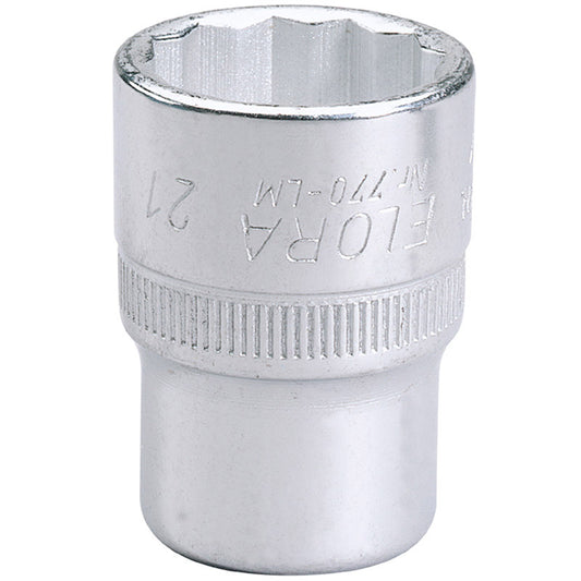 Elora Bi-Hexagon Socket, 1/2" Sq. Dr., 21mm DRA-24666