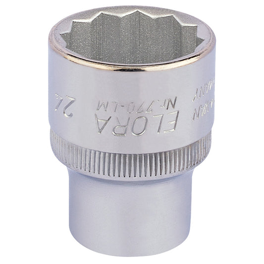 Elora Bi-Hexagon Socket, 1/2" Sq. Dr., 24mm DRA-24690