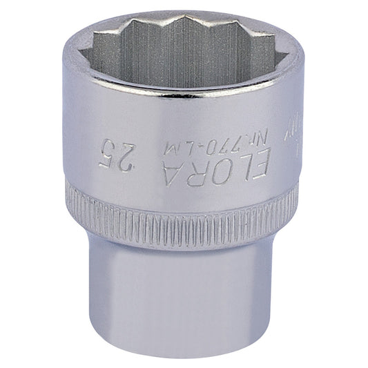 Elora Bi-Hexagon Socket, 1/2" Sq. Dr., 25mm DRA-24707