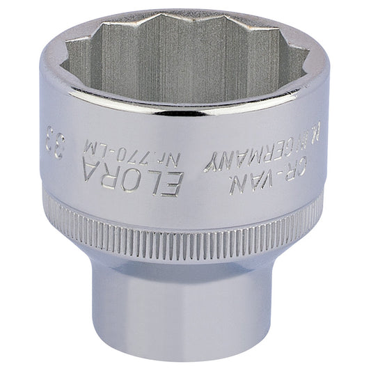 Elora Bi-Hexagon Socket, 1/2" Sq. Dr., 33mm DRA-24773