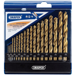 Draper Metric HSS Titanium Coated Drill Set (19 Piece) DRA-24907