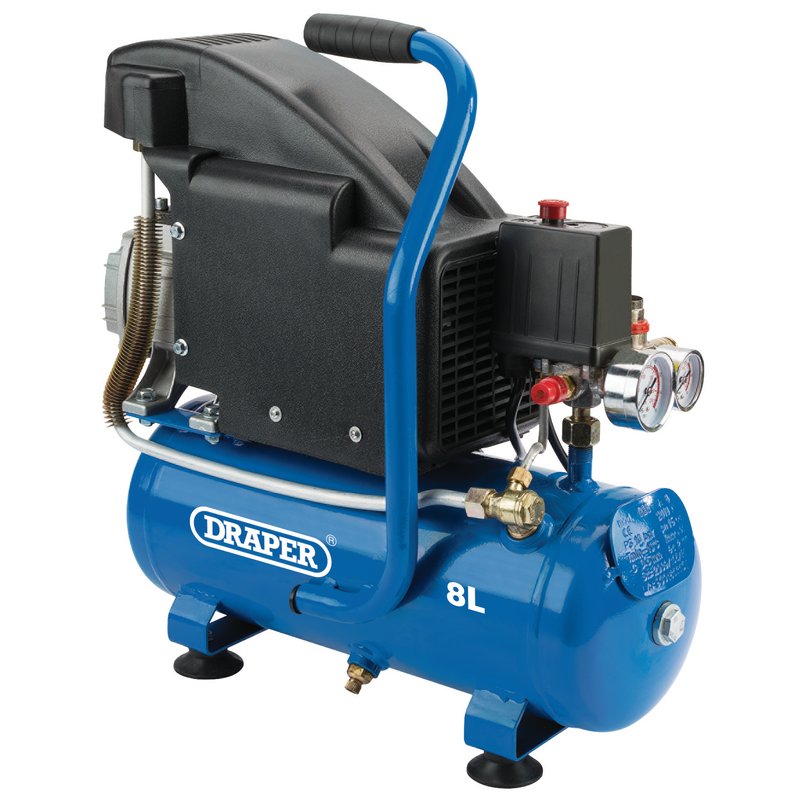 Draper Air Compressor, 8L, 0.75kW DRA-24975