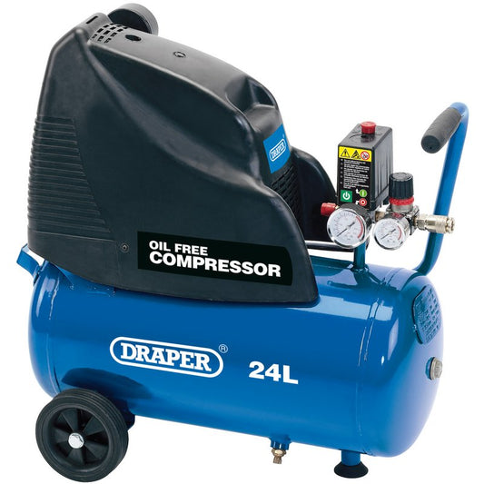 Draper Direct Drive Oil Free Air Compressor, 24L, 1.1kW DRA-24978