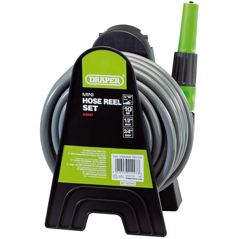 Draper Mini Hose Reel Set, 8mm Bore, 10m DRA-24997