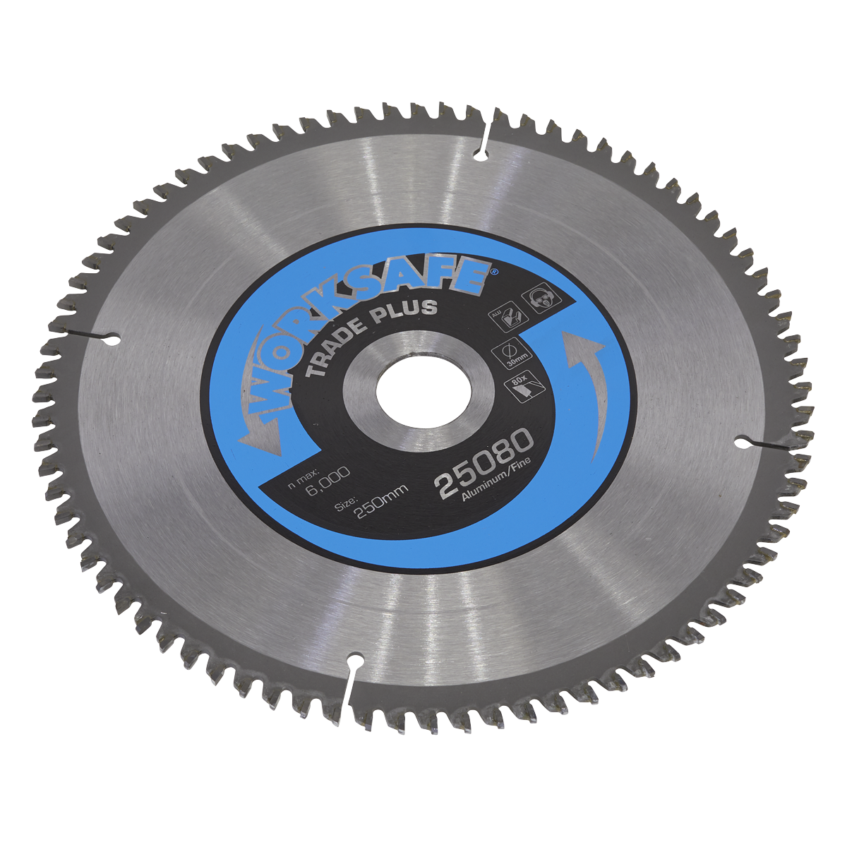 Sealey Ø250 x 30mm Aluminium Cutting TCT Saw Blade - 80tpu 25080/Ali