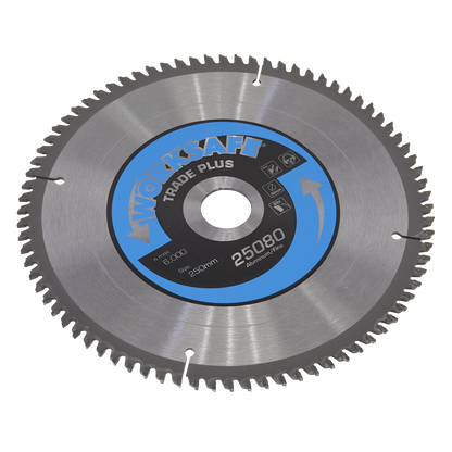 Sealey Ø250 x 30mm Aluminium Cutting TCT Saw Blade - 80tpu 25080/Ali