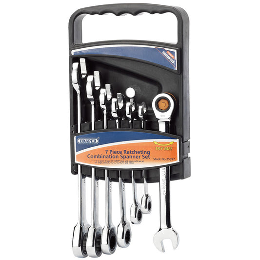 Draper HI-TORQ® ; Metric Ratcheting Combination Spanner Set (7 Piece) DRA-25397