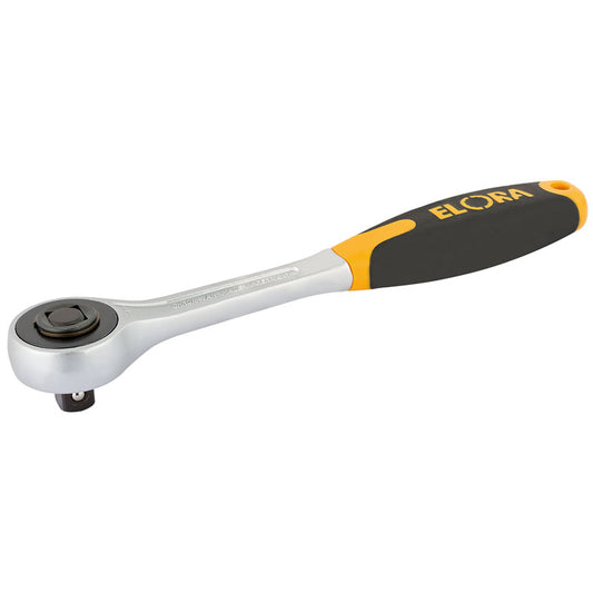 Elora Push Through Soft Grip Reversible Ratchet, 1/2" Sq. Dr., 200mm DRA-25408